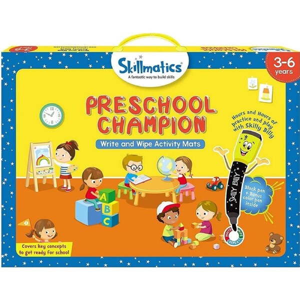 Skillmatics - Preschool Champion! Write and Wipe Activity Mats
