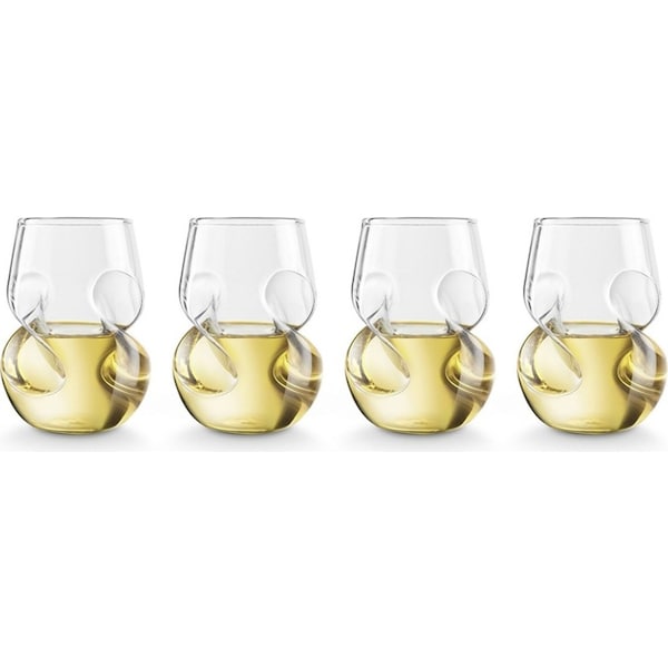 4pc Final Touch 266ml Hand Crafted Conundrum White Wine Stemless Glass Drinkware