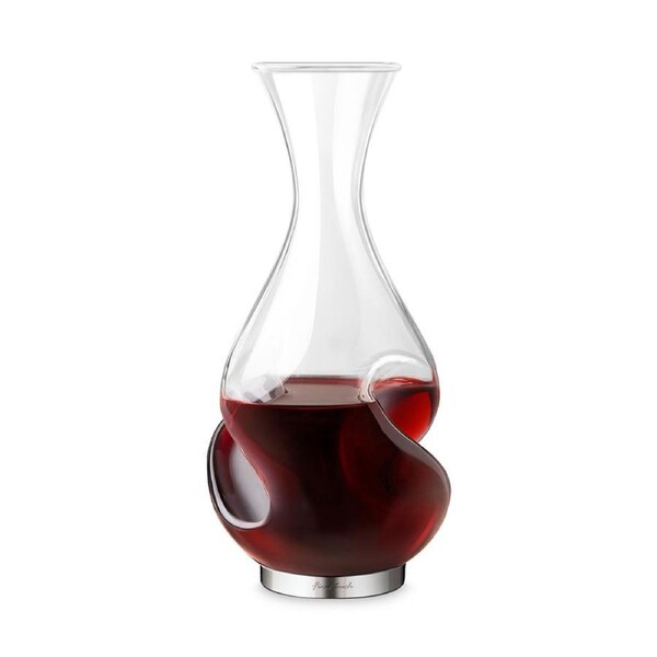 Final Touch 750ml Borosilicate Glass 2 Phase Conundrum Aerator Wine Decanter