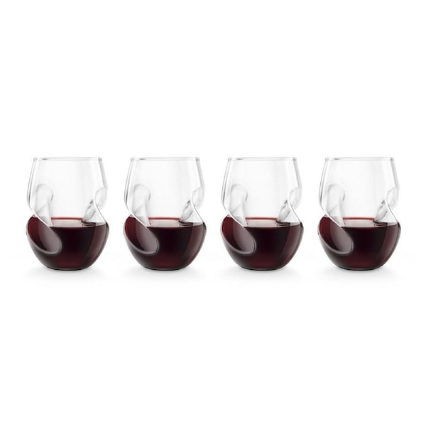 4pc Final Touch 473ml Hand Crafted Conundrum Red Wine Stemless Glass Drinkware
