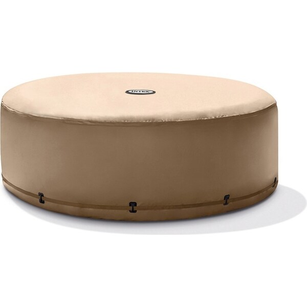 Intex Energy Efficient Round Cover Protection For Inflatable Outdoor Spa Beige