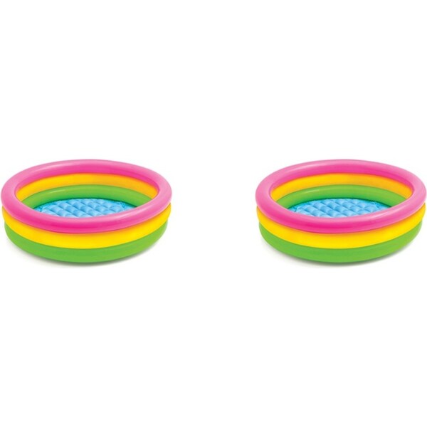 2x Intex Sunset Glow 86cm Round Inflatable Baby Swimming Pool Outdoor Fun 1-3y