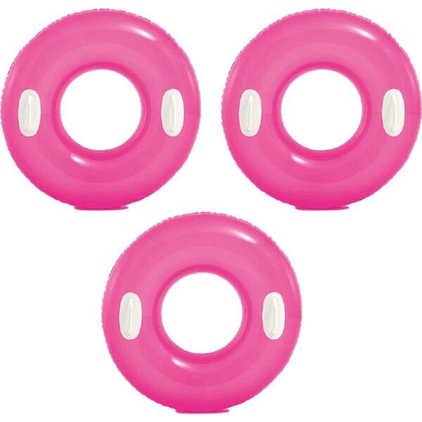 3x Intex Hi-Gloss 76cm Inflatable Swimming Ring Float Round Pool Tube Assort 3+