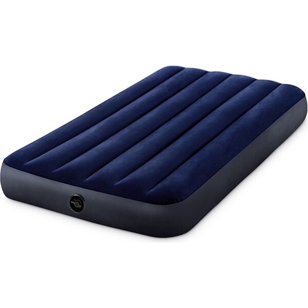 Intex Dura-Beam Series Classic Downy Twin Airbed Inflatable Mattress Blue/Grey