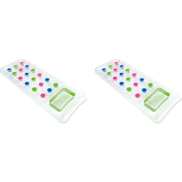 2x Intex 18-Pocket Suntanner Mat 183x69cm Inflatable Vinyl Lounge Air Bed Assort