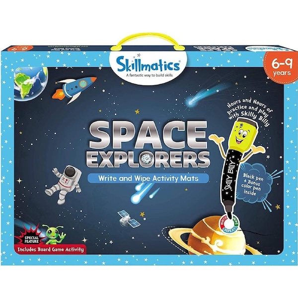 Skillmatics - Space Explorers Write and Wipe Activity Mats