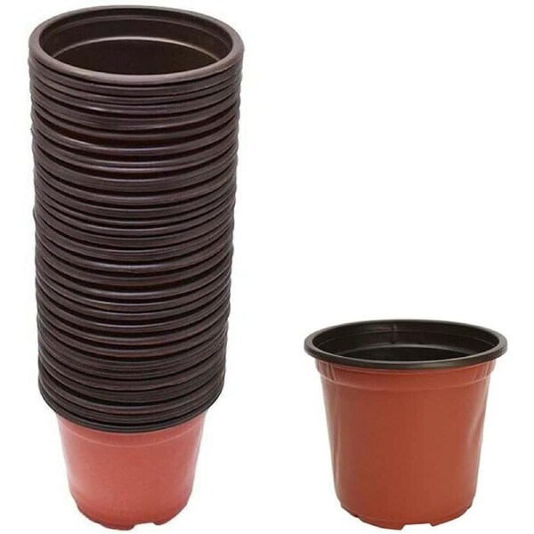 100 PCS Plastic Plant Flower Pots 15cm Nursery Seedlings Container Flowerpot