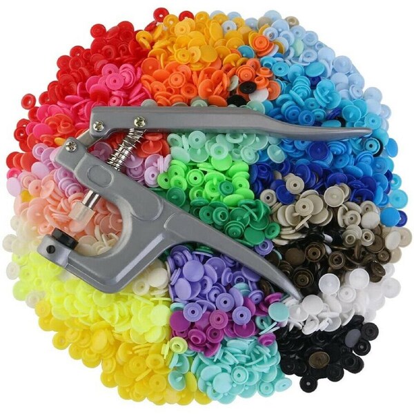1500PCS+ Plier Tool for KAM Snap Kit T5 Plastic Snaps Fastener Button Press Stud