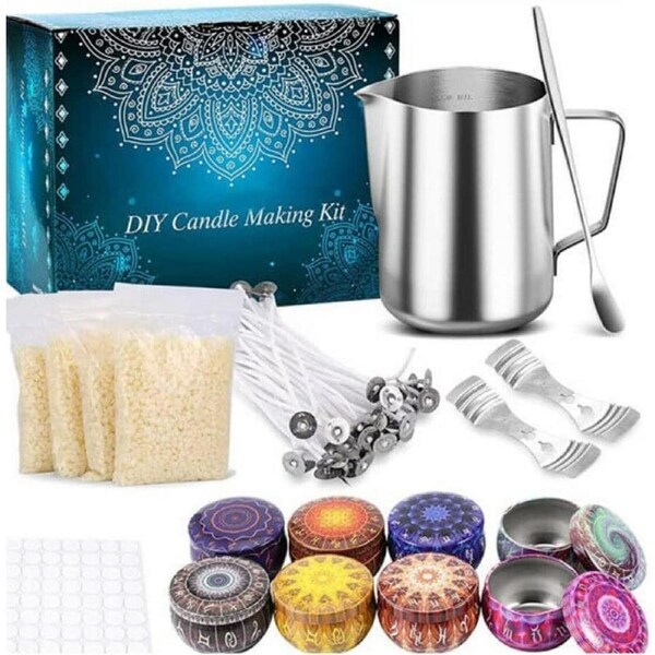 122PCS Candle Making Kit Diy Candles Craft Tool Set Pouring Pot Wicks Wax Kit Gifts