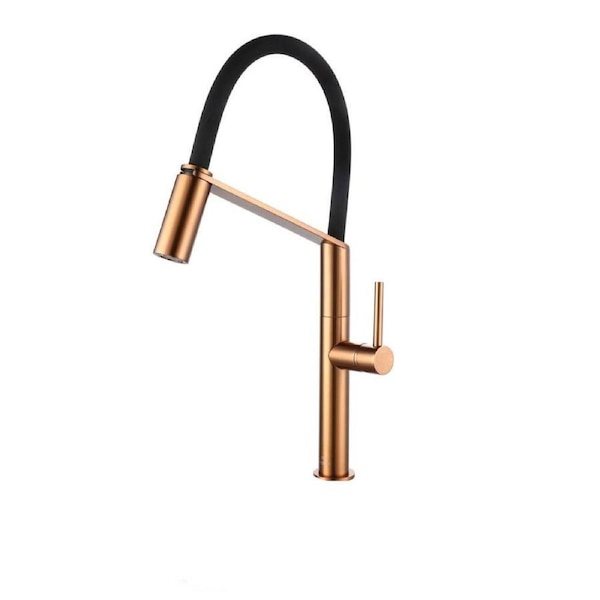 VITO BERTONI CORI Pull Down Kitchen Mixer Tap Lead Free - Copper with Black Silicone