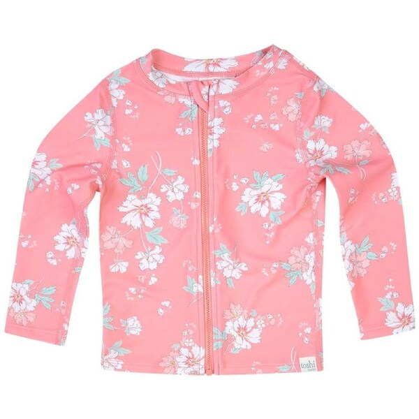 Toshi Swim Kids Rashie Full Zip Long Sleeve Scarlett Size 4