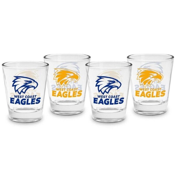 AFL Shot Glass Set of 4 - West Coast Eagles - 50ml