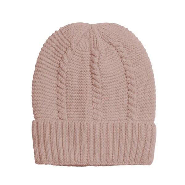 Elle Women's/Ladie's Twisted Knitted Acrylic Beanie/Hat/Cap Warm/Cosy Pink