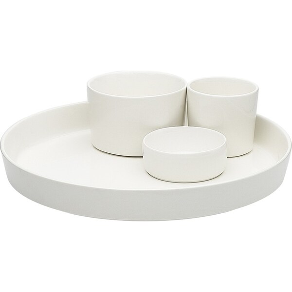 4pc Ecology Origin Entertaining Dinner Set Porcelain Round Cup/Bowl/Plate White