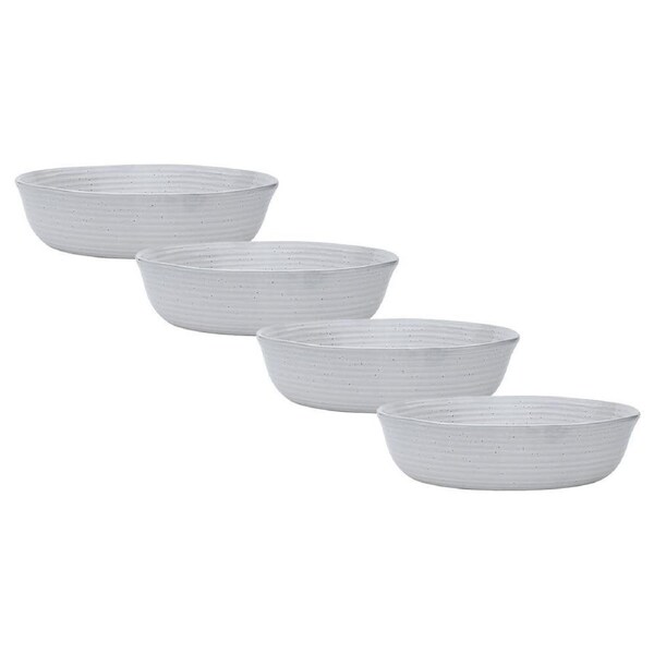 4pc Ecology Ottawa 22cm Orchid Stoneware Dinner Soup Bowl Round Dinnerware Grey