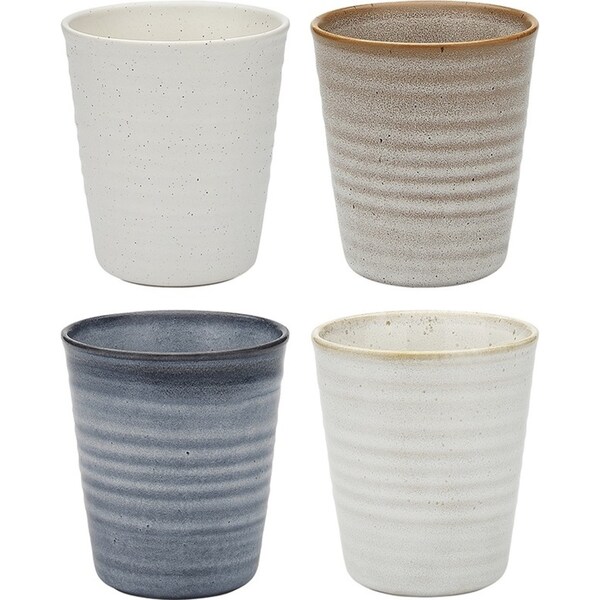 4pc Ecology Ottawa Stoneware Glaze 250ml Espresso Latte Cup/Water Drink Mug Set