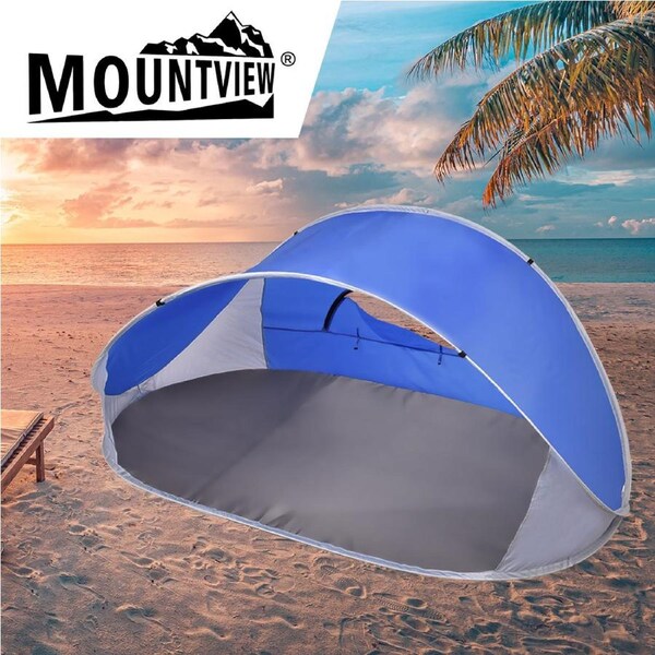 Mountview Pop Up Tent Camping Beach Tents Sun Shade 4 Person Portable Shelter Blue
