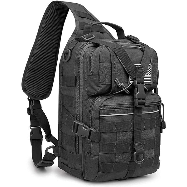 Large Tactical Rover Sling Backpack, Molle Chest Bag, Military One Strap EDC Daypack, Pistol Range Pack for Camping, Hunting, Trekking