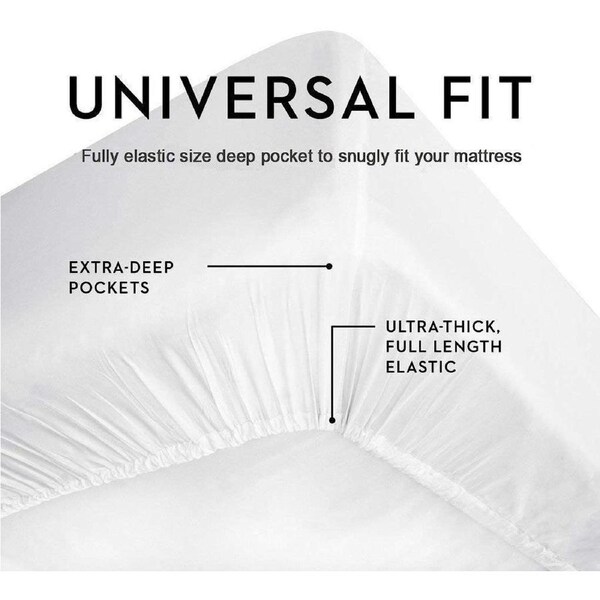 Queen Size Fitted Sheet 2000 TC, Soft and Luxury, Deep Pocket up to 35cm, Home and Hotel