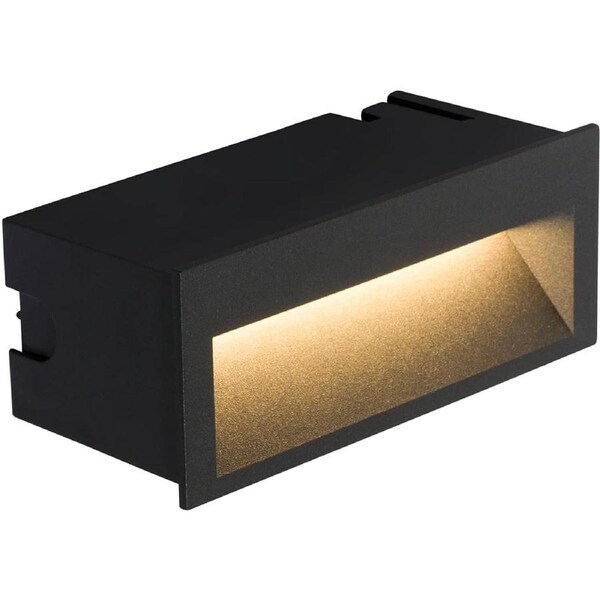 LED Wall Lights Outdoor, Recessed 4W 3000K Mains Powered IP65 Waterproof Warm White