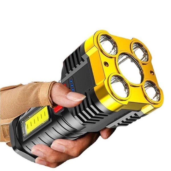 Super Bright 1200000LM Torch Led Flashlight USB Rechargeable Tactical Light GOLD
