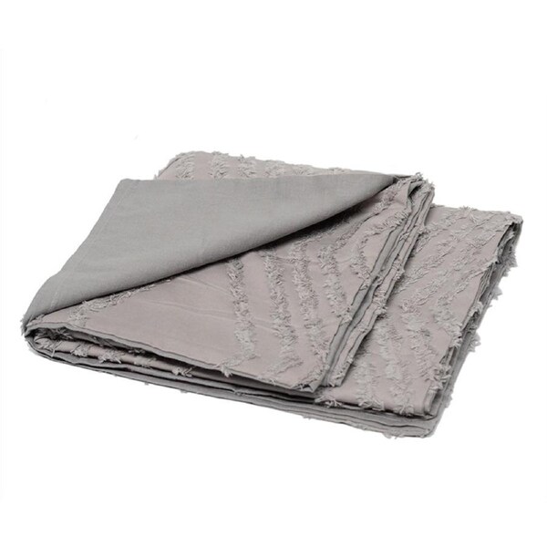 A Pair of 100% Cotton Tufted Pattern Pillowcases 48x73cm Grey