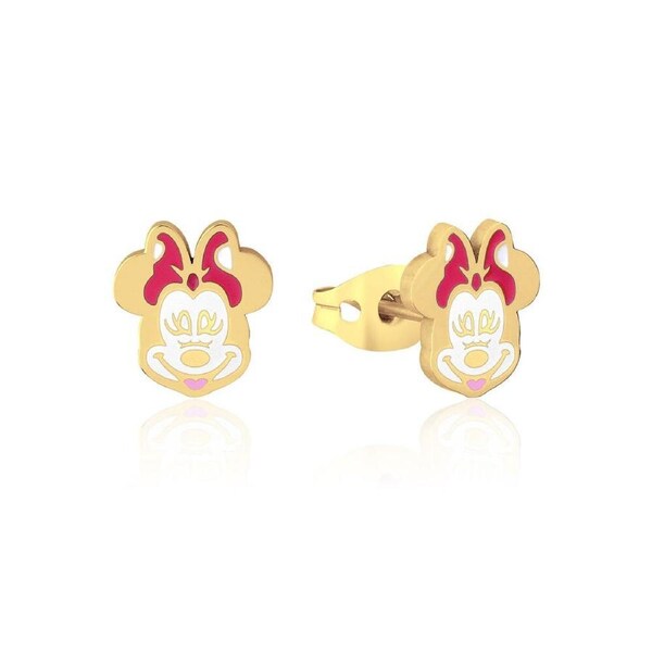 Couture Kingdom Disney Minnie Mouse Gold Plated Stainless Steel Stud Earrings