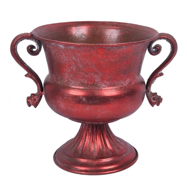 Red Metal Footed Metal Pot 17cm