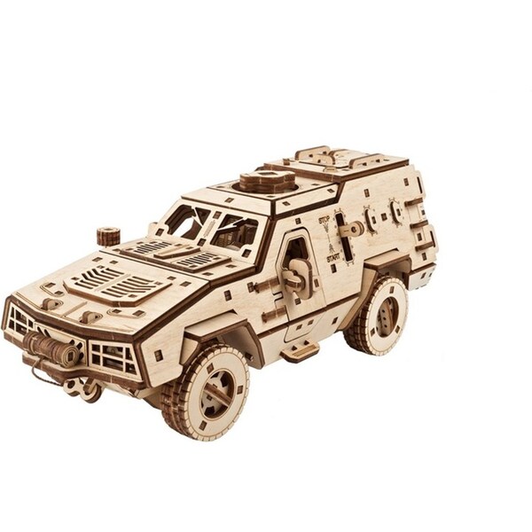 300pc Ugears Dozor-B Combat Vehicle Mechanical Wooden 3D Puzzle/Model Set 14+
