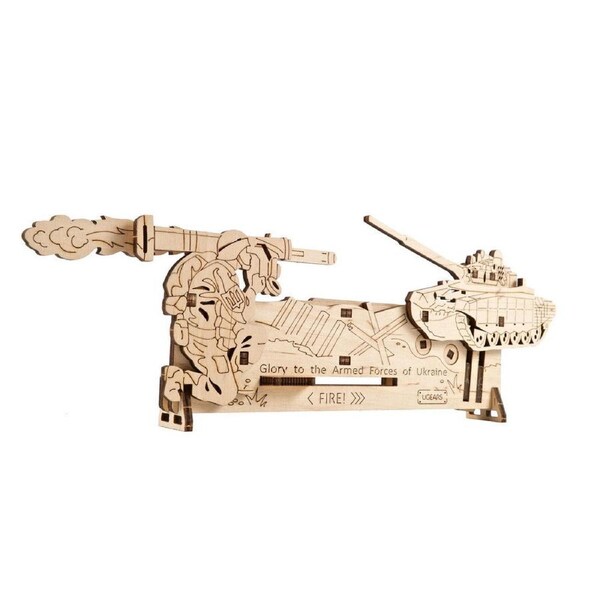 42pc UGears Fire and Forget Mechanical DIY Kit Wooden 3D Puzzle/Model Set 14+