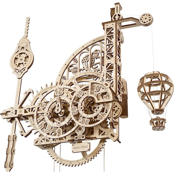 320pc Ugears Aero Clock Mechanical DIY Kit Wooden 3D Puzzle/Model Gift Set 14+