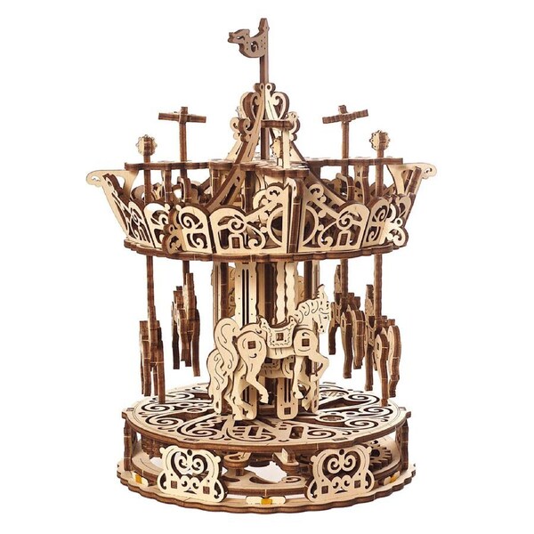 305pc Ugears Carousel Mechanical DIY Kit Wooden 3D Puzzle/Model Gift Set 14+