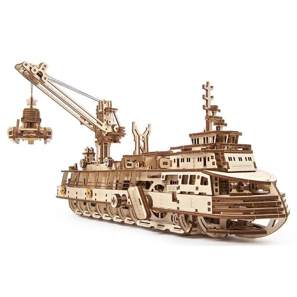 575pc Ugears Research Vessel Mechanical DIY Kit Wooden 3D Puzzle/Model Set 14+