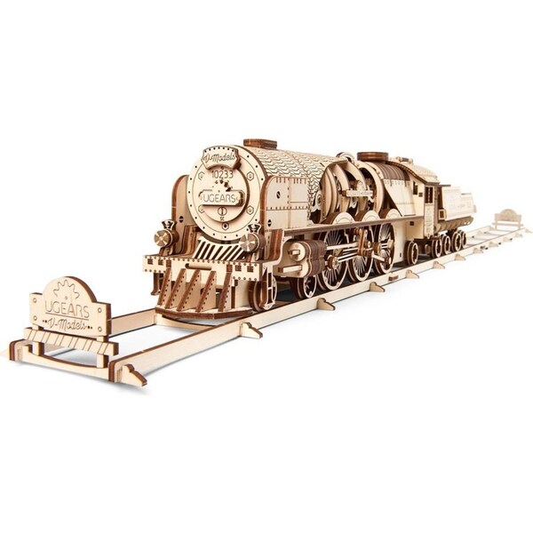 538pc Ugears V-Express Steam Train w/ Tender DIY Kit Wooden 3D Puzzle/Model 14+