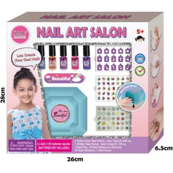 Nail Varnish Set for Girls Quick-Dry Peel-Off Nail Art Designer Kits for Kids, Makeup Sets for Girls, Kids' Nail Craft Kits Age 5+
