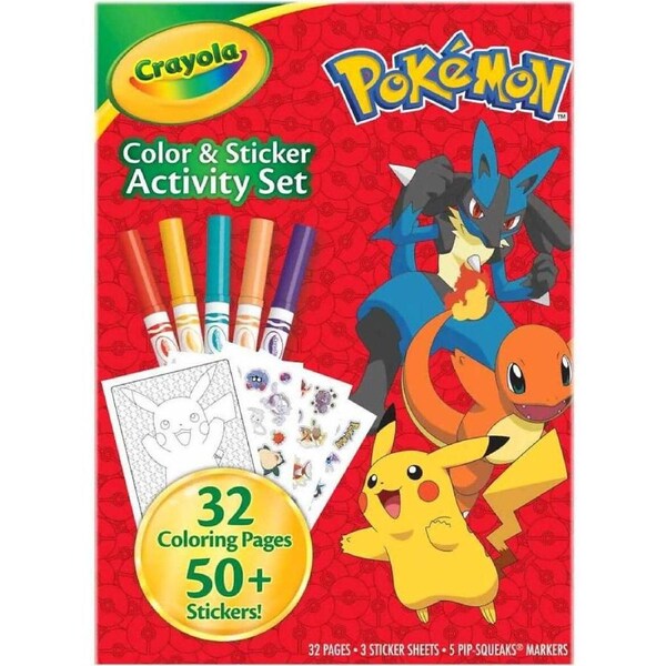 Crayola - Pokemon Colour And Sticker Activity Set With Markers