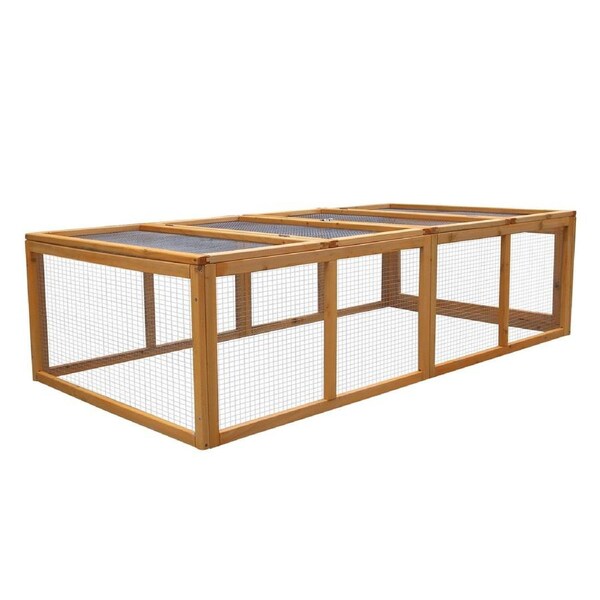 Furtastic Rectangular Fir Wood Chicken Coop & Rabbit Hutch