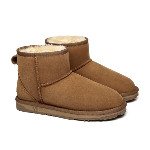 EVERAU® UGG Boots Sheepskin Wool Ankle Mini Classic Chestnut / AU Ladies 5 / AU Men 3 / EU 36