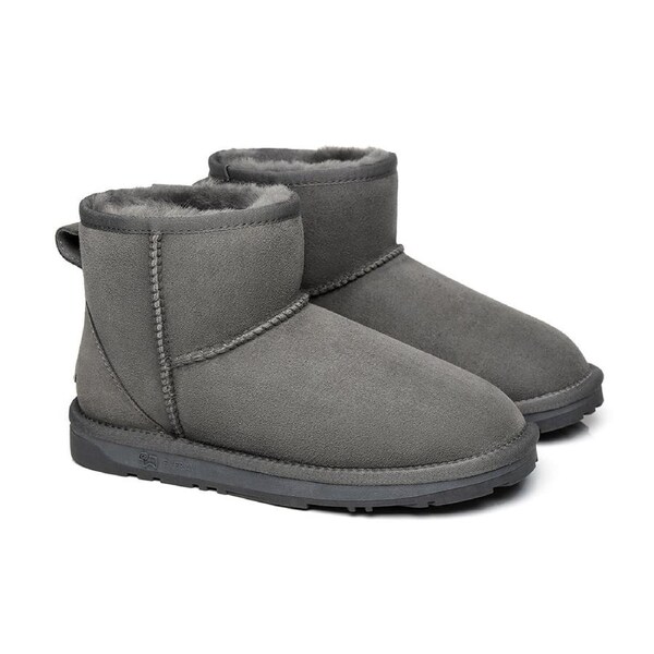 EVERAU® UGG Boots Sheepskin Wool Ankle Mini Classic Grey / AU Ladies 10 / AU Men 8 / EU 41