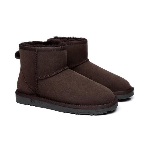 EVERAU® UGG Boots Sheepskin Wool Ankle Mini Classic Chocolate / AU Ladies 10 / AU Men 8 / EU 41