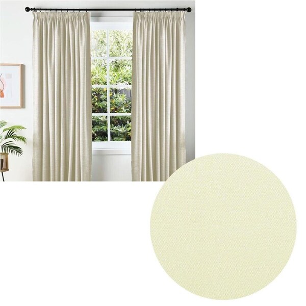 Caprice Pair of Portsea Cream Coated Pencil Pleat Sunout Curtains 120 x 213 cm