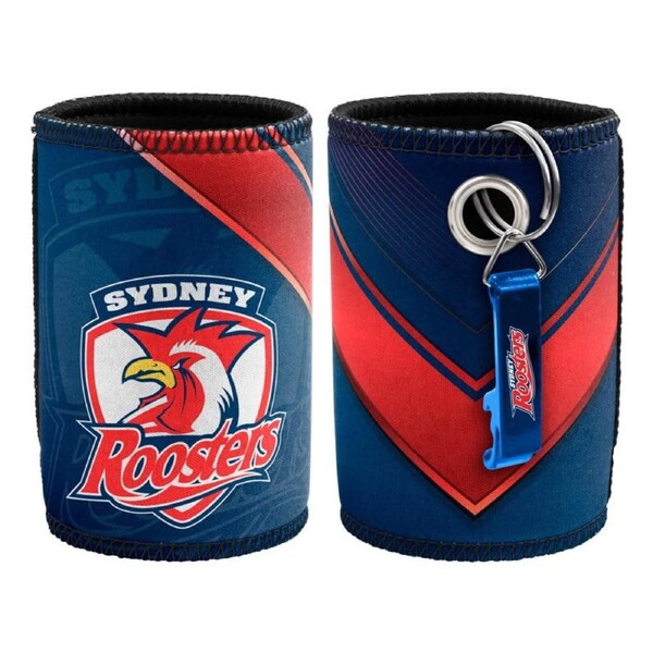 Sydney Roosters NRL Bottle Opener Keyring and Beer Can Bottle Cooler Stubby Holder