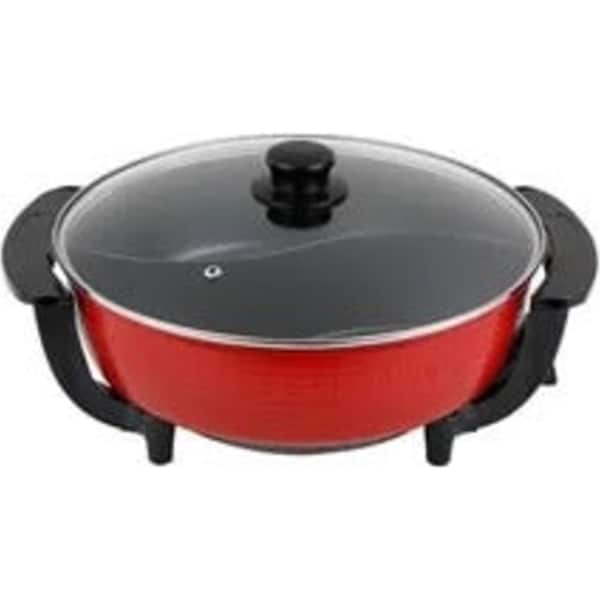 Electric Smokeless Hot Pot - Lid Dual side Divide Shabu Cookware 3.5L 1300W