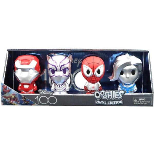 Disney 100 Marvel Ooshies Vinyl Edition 4 Pack (Ironman, Black panther, Spiderman and Captain Marvel)