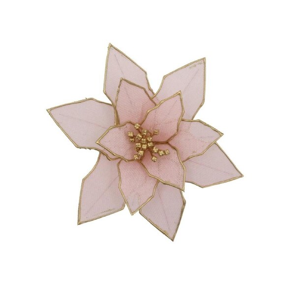 Poinsettia Pink Gold Edge Clip On 24cm