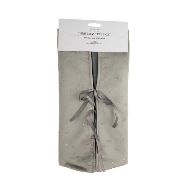 Diamonte Tree Skirt Silver 90cm