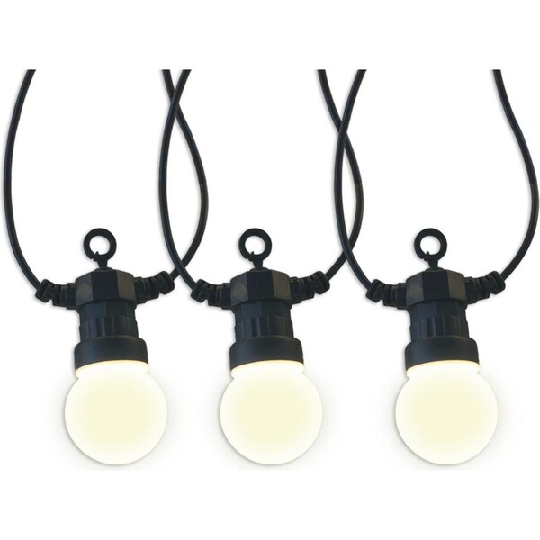Carter 14.5m Festoon String Party/Cafe Lights White Outdoor/Indoor Wall Plug
