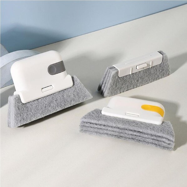 3Pcs Creative Door Window Frame Groove Cleaning Brushes Crevice Clean Tools