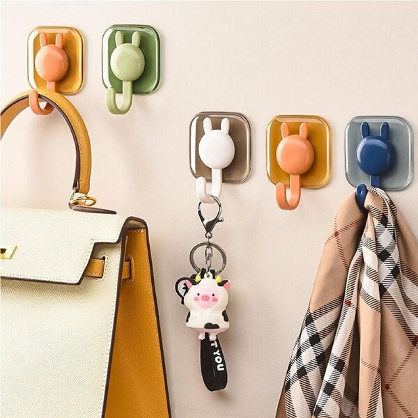 8Pcs Hanging Hook Creative Free Punch Hook Wall Hanging Hook Strong Seamless Sticking Hook