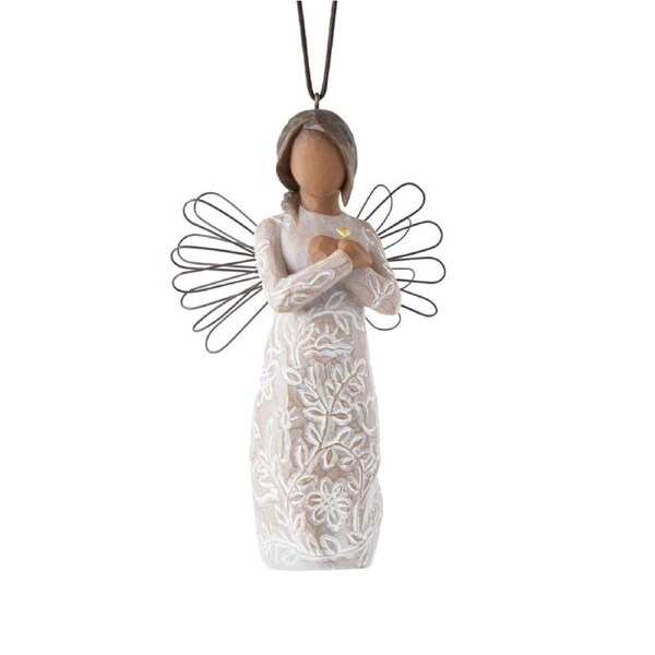 Willow Tree Remembrance Angel (Darker Skin & Hair) Hanging Ornament by Susan Lordi 28238
